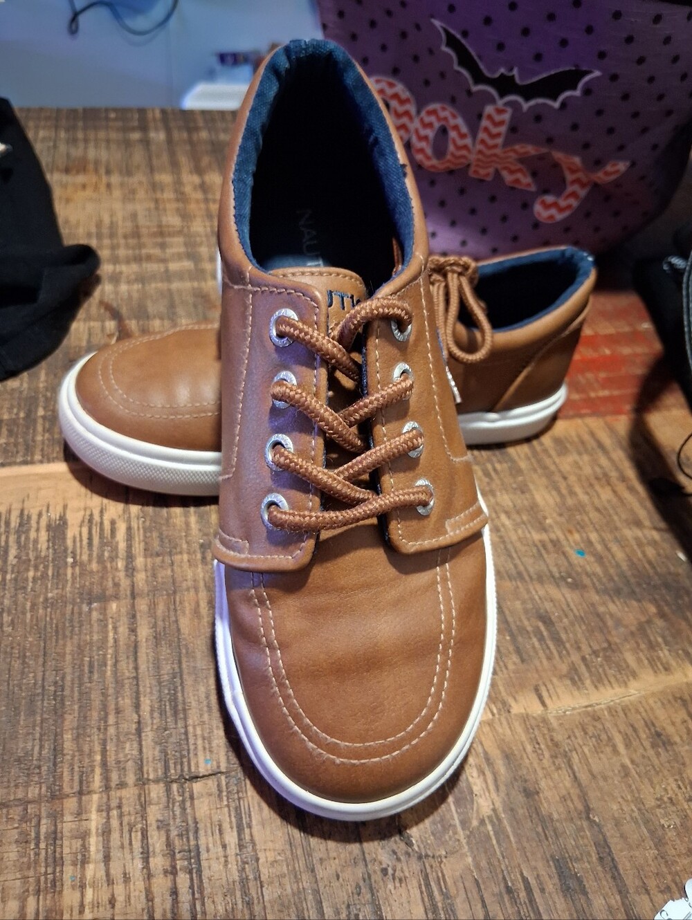 Nautica Casual Kids Lace-Up Sneakers - Brown